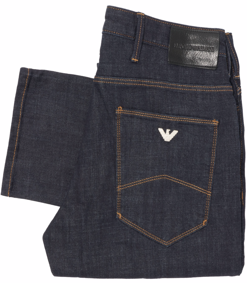 Emporio Armani-Denim blue with brown stitches