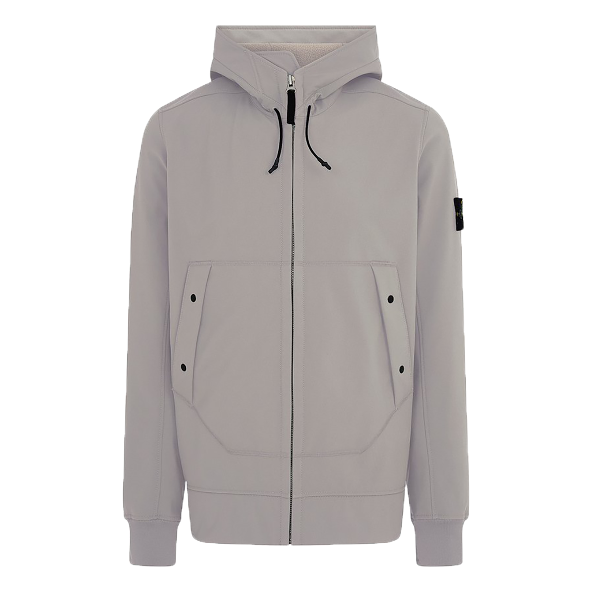 STONE ISLAND DOVE GREY SOFT SHELL-R HOODED COAT