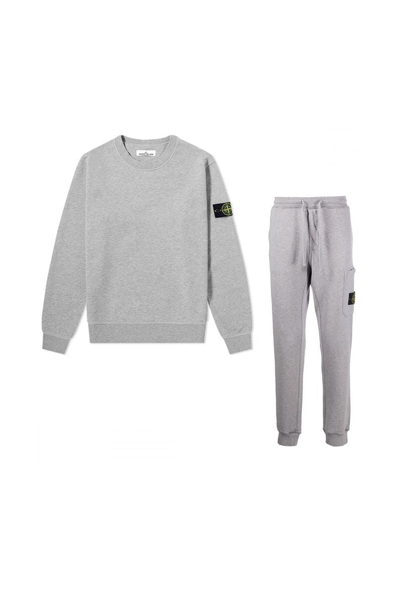 STONE ISLAND GREY TRACKSUIT SET