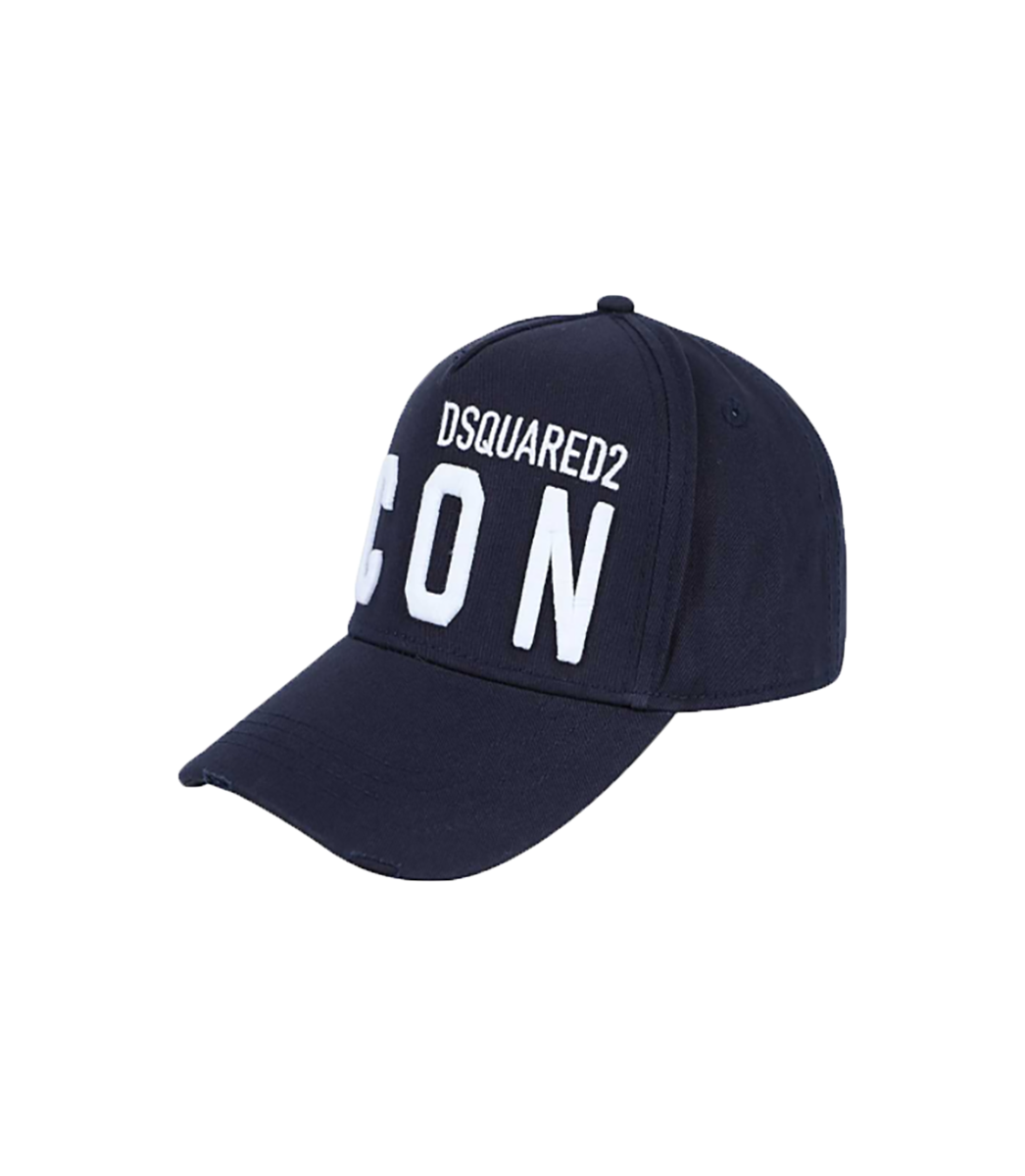 DSQUARED2 ICON CAP IN NAVY/WHITE