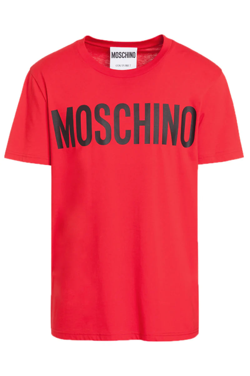 MOSCHINO COUTURE ROUND NECK T-SHIRT - RED